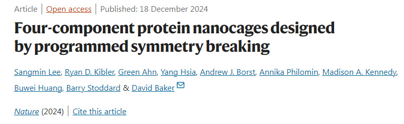 通過程序化對稱破缺設(shè)計的四組分蛋白質(zhì)納米籠