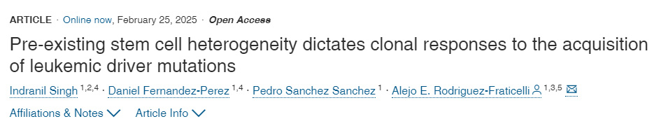 預(yù)先存在的干細(xì)胞異質(zhì)性決定了克隆對白血病驅(qū)動突變獲得反應(yīng)