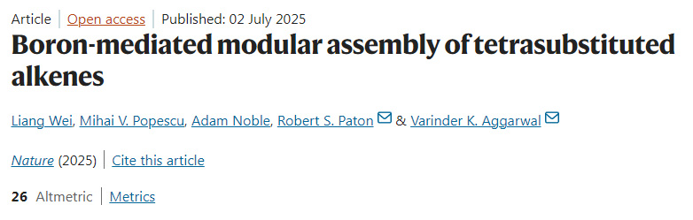 硼介導(dǎo)的四取代烯烴模塊化組裝