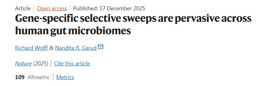 基因特異性選擇性清除在人類腸道微生物組中普遍存在