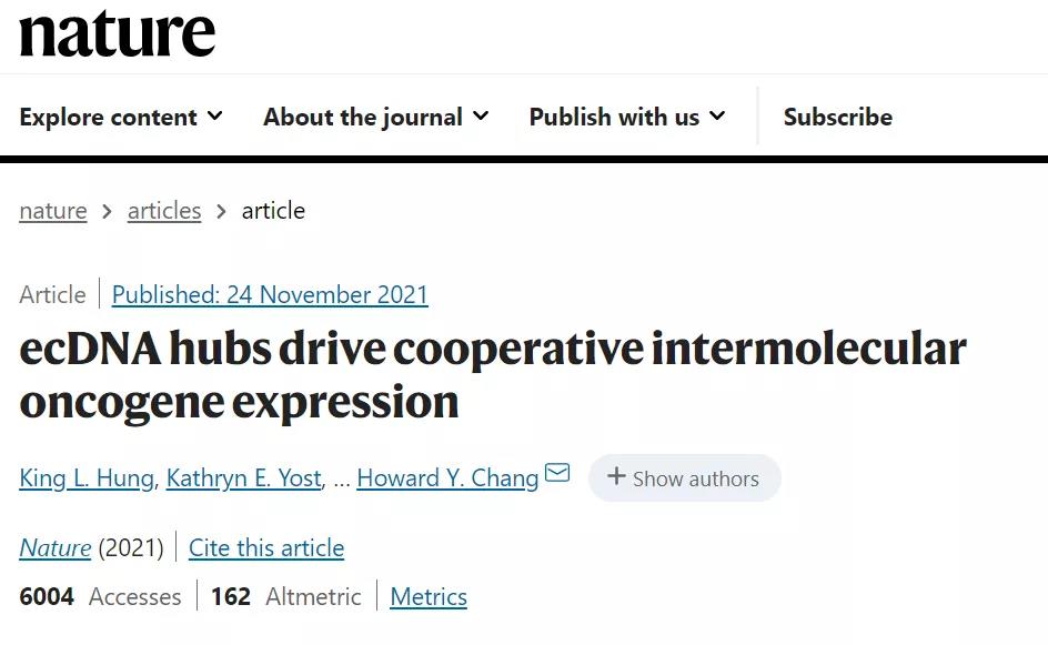  打開抗癌新思路！Nature：ecDNA“抱團行動”促使癌基因表達擴增