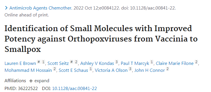 開發(fā)一種新型化合物可以用于預防所有經(jīng)測試的引起人類疾病的痘病毒 開發(fā)一種新型化合物可以用于預防所有經(jīng)測試的引起人類疾病的痘病毒