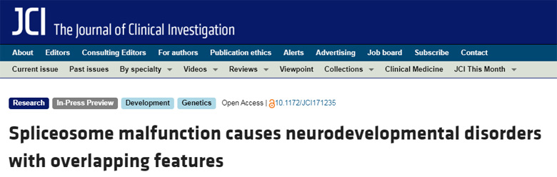 剪接體功能障礙導致具有重疊特征的神經發(fā)育障礙