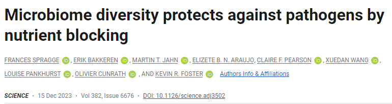 微生物組多樣性通過營養(yǎng)阻斷來抵御病原體
