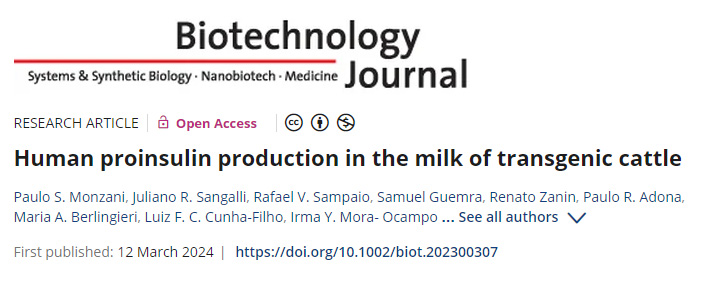 轉(zhuǎn)基因牛乳生產(chǎn)人胰島素原