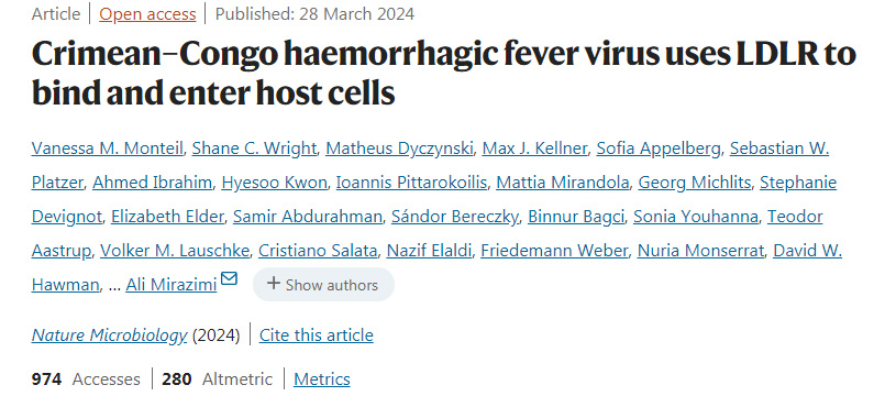 克里米亞-剛果出血熱病毒利用LDLR結(jié)合并進入宿主細胞