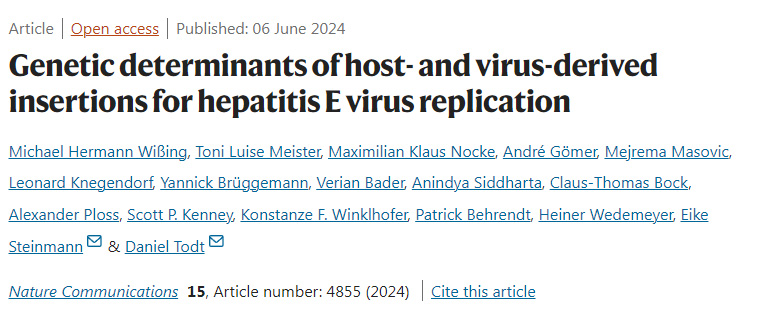 戊型肝炎病毒復(fù)制的宿主和病毒衍生插入物的遺傳決定因素