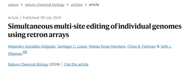 使用逆轉(zhuǎn)錄酶陣列同時對單個基因組進行多位點編輯